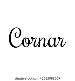 cornar text for T-shirt print and other use on white background.