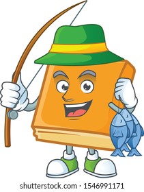 cornbread with fishing mascot on white background