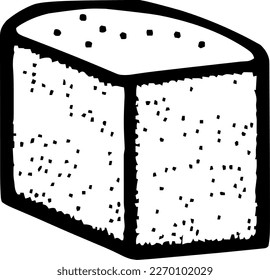 Cornbread, food, isolated, vintage drawing, vector illustration, black color