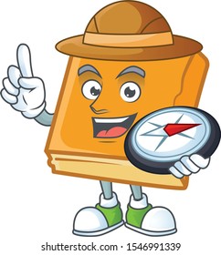 cornbread with holding compass mascot on white background