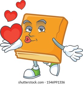 cornbread with holding heart mascot on white background