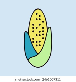 Corncob flat isolated icon. Agriculture sign. Graph symbol for your web site design, logo, app, UI. Vector illustration, EPS10.