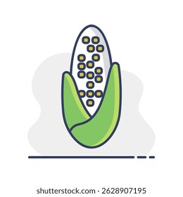 Ícone isolado plano Corncob. Sinal de agricultura. Símbolo gráfico para o design, logotipo, aplicativo, interface do usuário do seu site. Ilustração vetorial, EPS10.