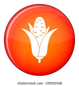 Corncob icon in red circle isolated on white background vector illustration
