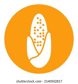 Corncob isolated glyph icon. Agriculture sign. Graph symbol for your web site design, logo, app, UI. Vector illustration, EPS10.