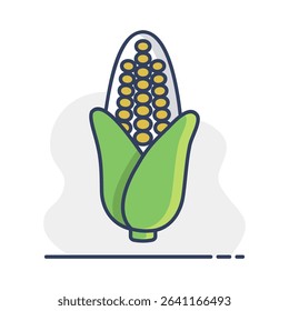Corncob isolated vector icon. Vegetable sign. Graph symbol for food and drinks web site, apps design, mobile apps and print media, logo, UI