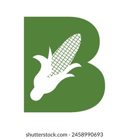 Corncob Logo combine with letter B vector template