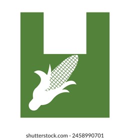 Corncob Logo combine with letter H vector template