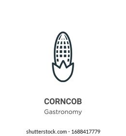 Corncob outline vector icon. Thin line black corncob icon, flat vector simple element illustration from editable gastronomy concept isolated stroke on white background