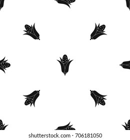 Corncob pattern repeat seamless in black color for any design. Vector geometric illustration