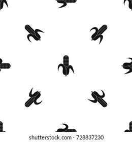 Corncob pattern repeat seamless in black color for any design. Vector geometric illustration