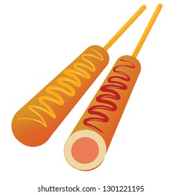 Corndog food vector eating