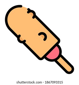 corndog icon with filled outline style. Suitable for website design, logo, app and UI.