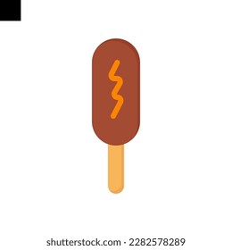corndog icon flat style vector