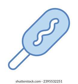 Corndog icon isolate white background vector stock illustration.