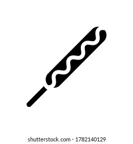 corndog icon vector illustration glyph style. food icon set.