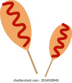 Ilustración de Corndog sobre fondo blanco.