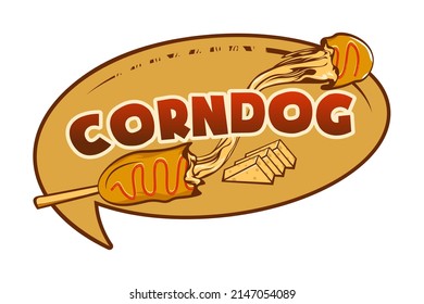 Corndog logo with cheese illustration