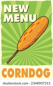diseño de afiches de menú corndog para imprimir