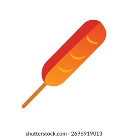 Corndog en el palillo Vector de bocadillo cilíndrico gráfico