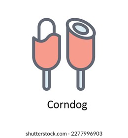 Vector de Corndog      Rellenar iconos de contorno. Material gráfico simple