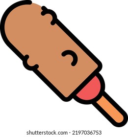 corndog vector on white background. isolated Vector icon
