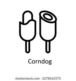 Corndog-Vektorgrafik       Umrisssymbole. Einfache Stockillustrationsmaterial