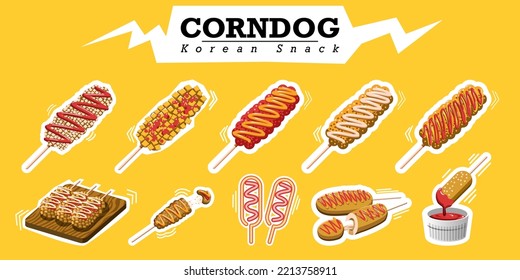 Corndog vector set collection graphic design