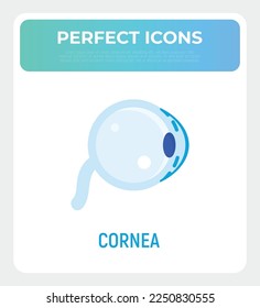 Cornea flat icon. Structure of human eye. Ophthalmology. Vector illustration.