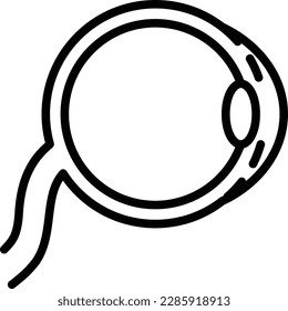 Icono de línea delgada de córnea. Estructura del ojo humano. Oftalmología. Ilustración vectorial.