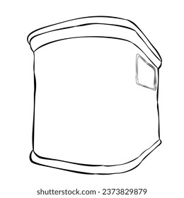 corned beef can, vector hand draw doodle sketch at white
