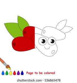Cornel to be colored, the coloring book to educate preschool kids with easy kid educational gaming and primary education of simple game level.