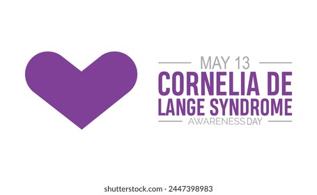 En mayo se celebra cada año el Día de Concientización sobre el Síndrome de Cornelia de Lange. Plantilla para fondo, Anuncio, tarjeta, cartel con inscripción de texto.