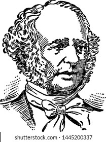 Cornelius Vanderbilt, Vintage Engraved Illustration