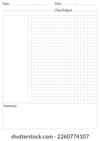 Cornell Notes Notebook Manuscript  Size 8.5 x  11 inches