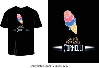 Cornelli Sweet Moments Food T Shirt Design Vector