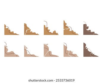 Corner Abstract Blob Element Set 