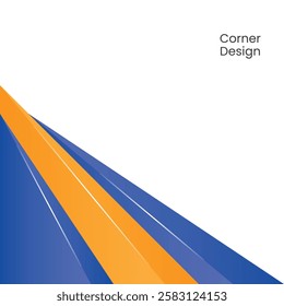 Corner Abstract Geometric Background with Blue and Orange Stripes