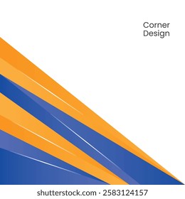 Corner Abstract Geometric Background with Blue and Orange Stripes