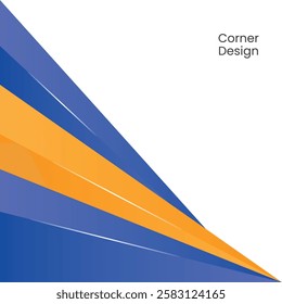 Corner Abstract Geometric Background with Blue and Orange Stripes