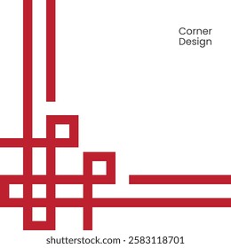 Corner Abstract Geometric Pattern in Red