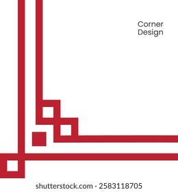 Corner Abstract Geometric Pattern in Red