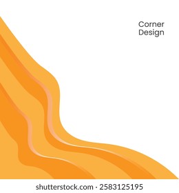 Corner Abstract Orange Wavy Lines Graphic