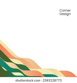 Corner Abstract Wavy Lines Graphic Design