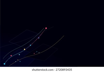 Composición de atlas cuántico de acento de esquina con curvas similares a neuronas, planos en capas y espacio negativo Grande para encabezados o texto de interfaz de usuario.