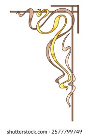 Corner in art nouveau style. Decorative curl element.