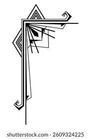 Corner in art nouveau style. Decorative geometric element.