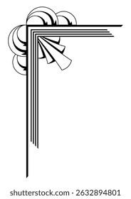Corner in art nouveau style. Decorative geometric element.