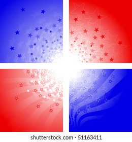 Corner or background designs with stars and stripes