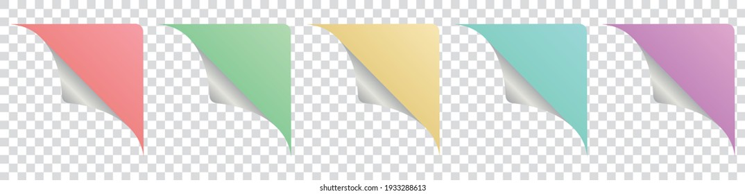  corner banner design elements isolated on transparent background